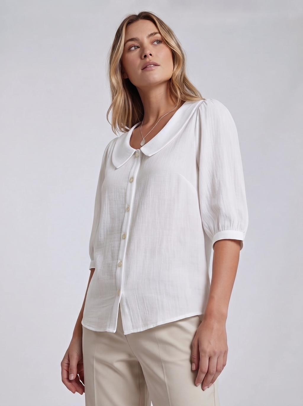 Blusa casual da donna, manica corta e ampia