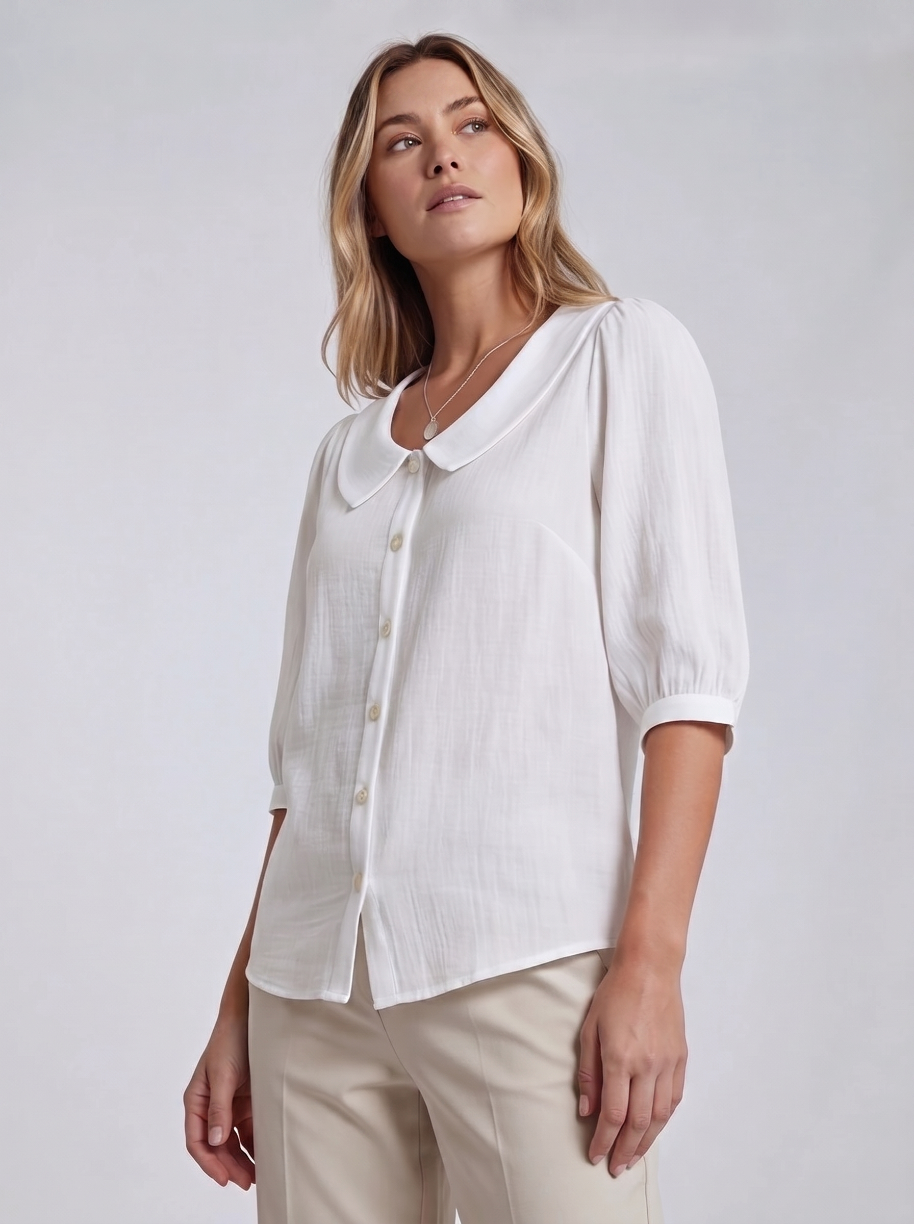 Blusa casual da donna, manica corta e ampia