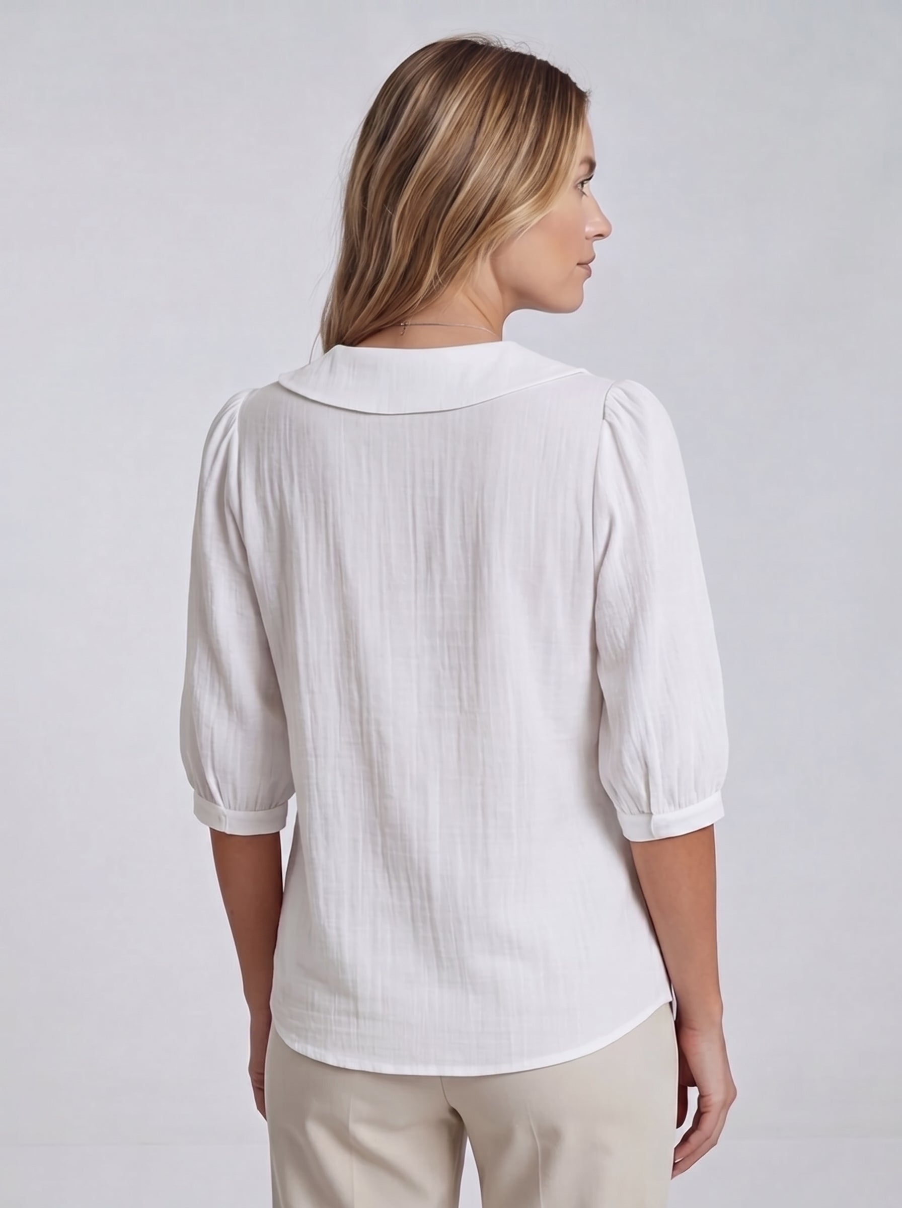 Blusa casual da donna, manica corta e ampia