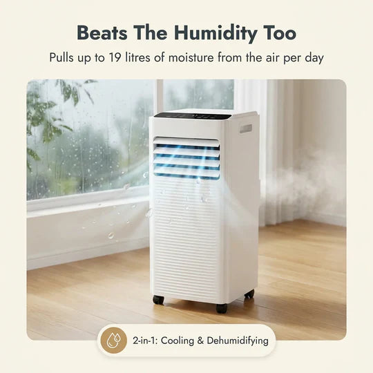 9,000 BTU Air Conditioner – Portable Air Conditioner and Dehumidifier with Window Kit, No Drilling Required