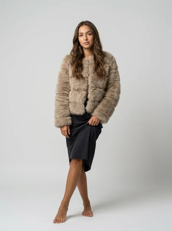 Cropped Fox Fur Coat