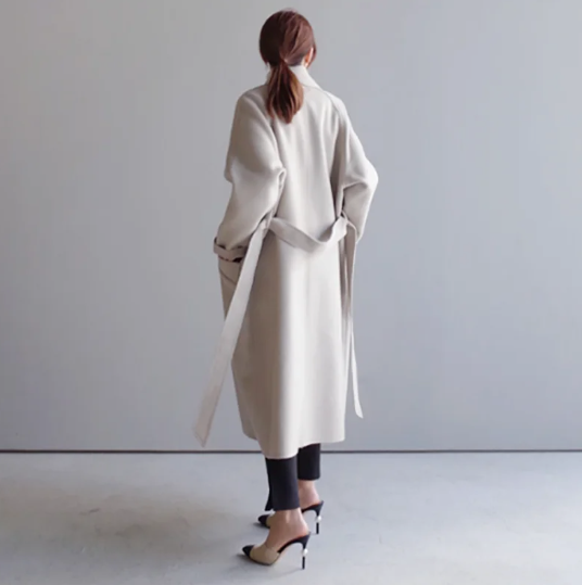 Women’s Long Wool Blend Coat – Minimalist, Smart & Comfortable Everyday Fit