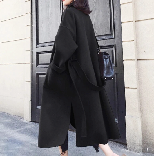 Women’s Long Wool Blend Coat – Minimalist, Smart & Comfortable Everyday Fit