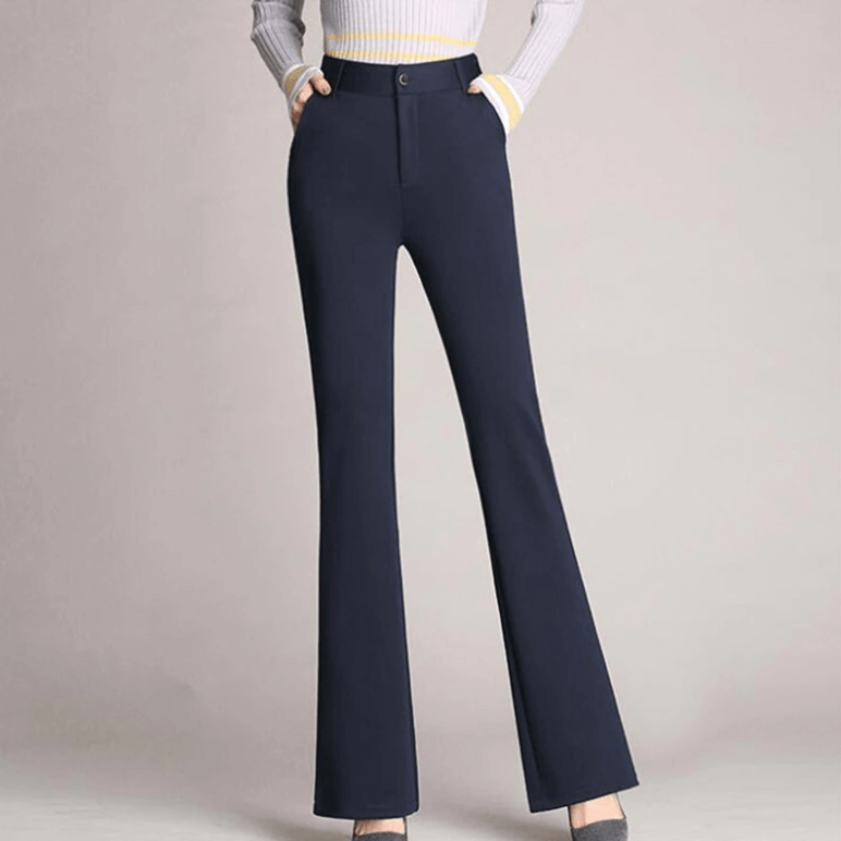 Elegant Women's High-Waisted A-Line Tailored Trousers