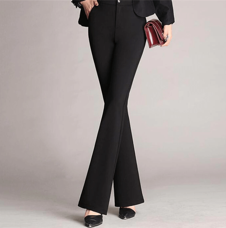 Elegant Women's High-Waisted A-Line Tailored Trousers