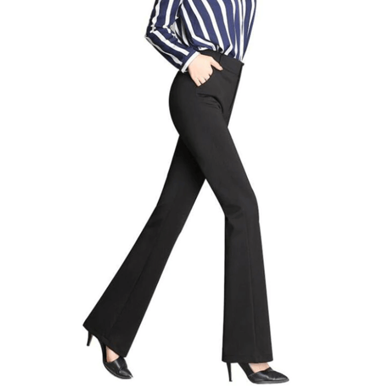 Elegant Women's High-Waisted A-Line Tailored Trousers