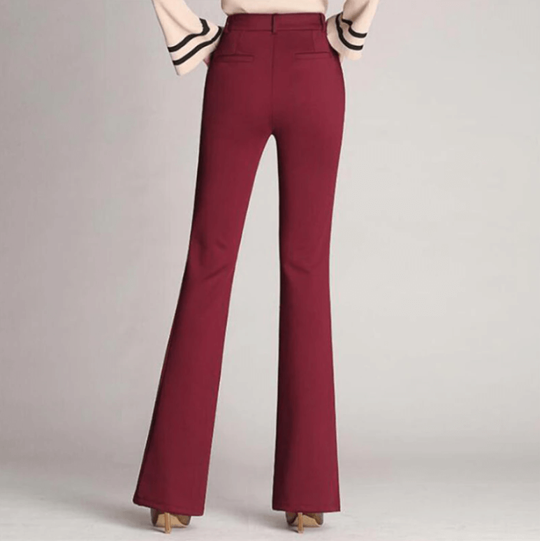 Elegant Women's High-Waisted A-Line Tailored Trousers
