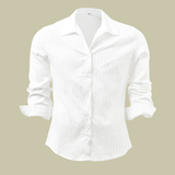 Men’s Striped Long Sleeve Shirt | Smart Lapel Collar