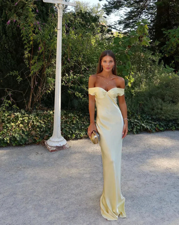 Alina | Satin Backless Maxi Dress