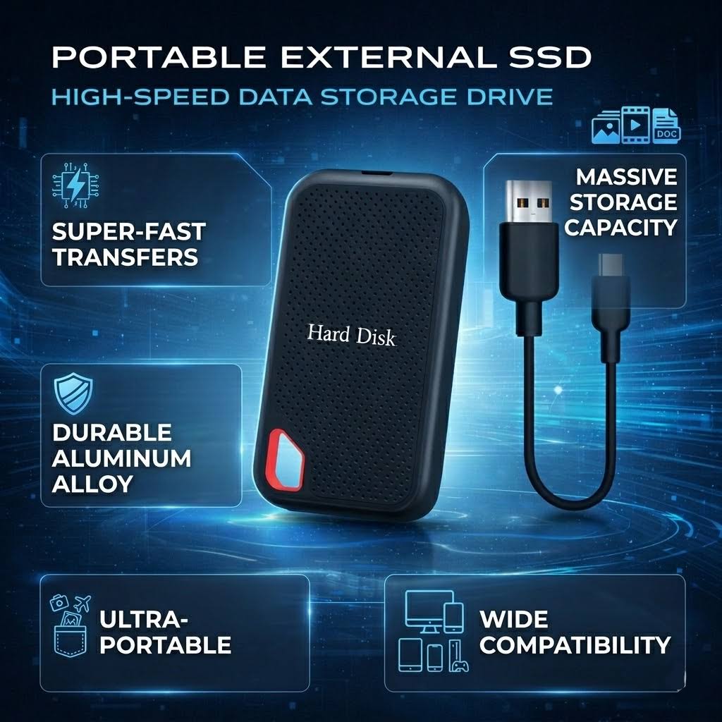 Portable High-Speed External SSD Hard Drive