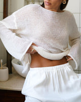 Women’s Sheer Bell Sleeve Knit Top | Smart Casual & Daily Wear