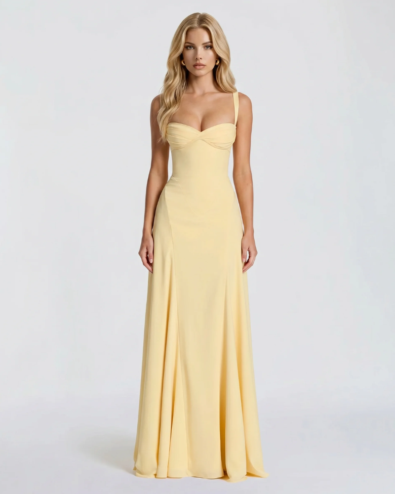 Ava Corset Maxi Dress - Yellow