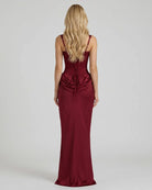 Cerene Corset Maxi Dress - Burgundy