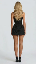 Cerene Corset Mini Dress - Black