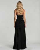 Charlotte Ruched Maxi Dress - Black
