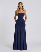 Charlotte Ruched Maxi Dress - Navy