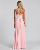 Charlotte Ruched Maxi Dress - Pink