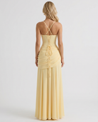 Charlotte Ruched Maxi Dress - Yellow