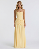 Charlotte Ruched Maxi Dress - Yellow