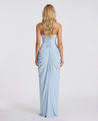 Cyrana Ruched Maxi Dress - Glacier Blue