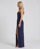 Cyrana Ruched Maxi Dress - Navy