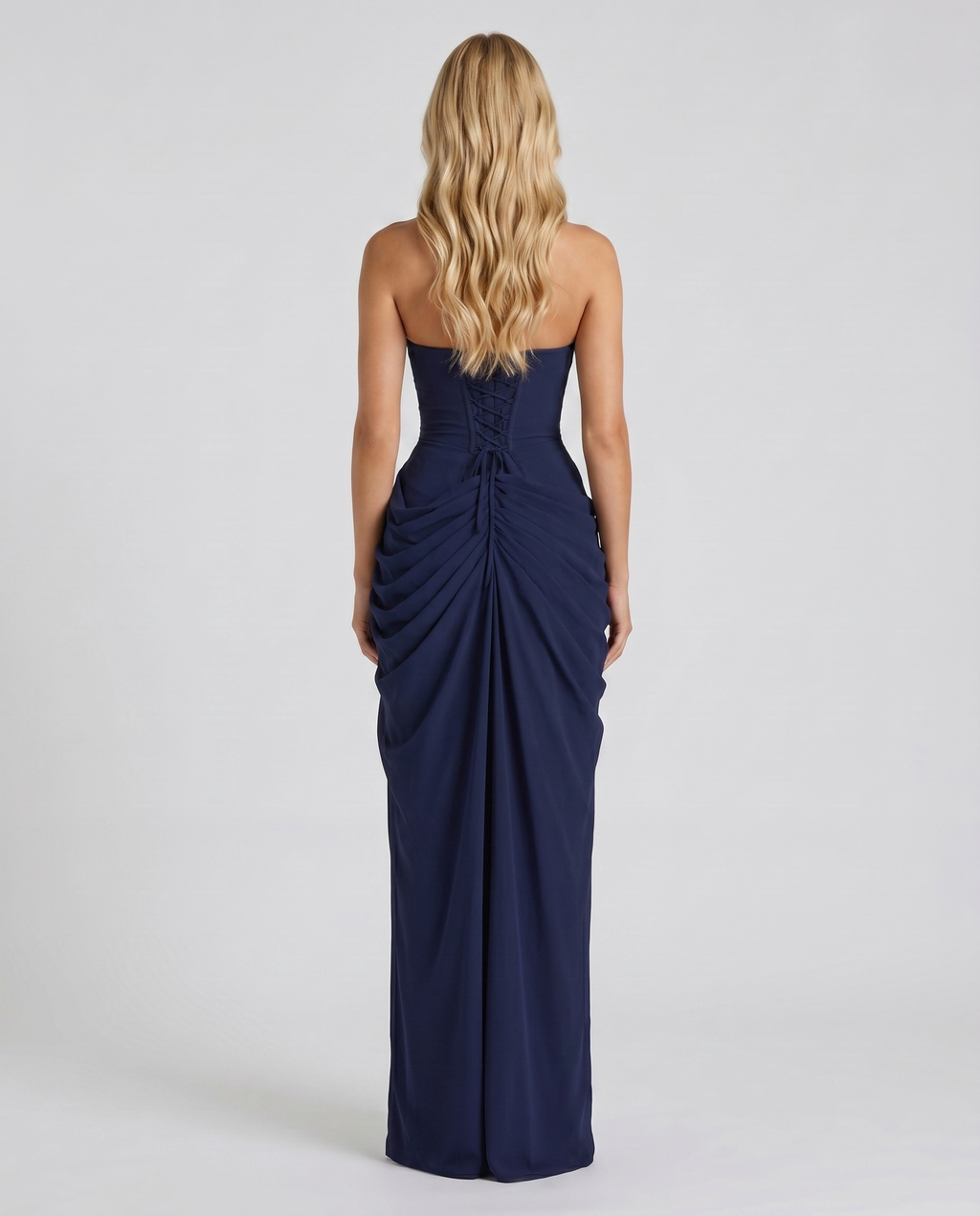 Cyrana Ruched Maxi Dress - Navy