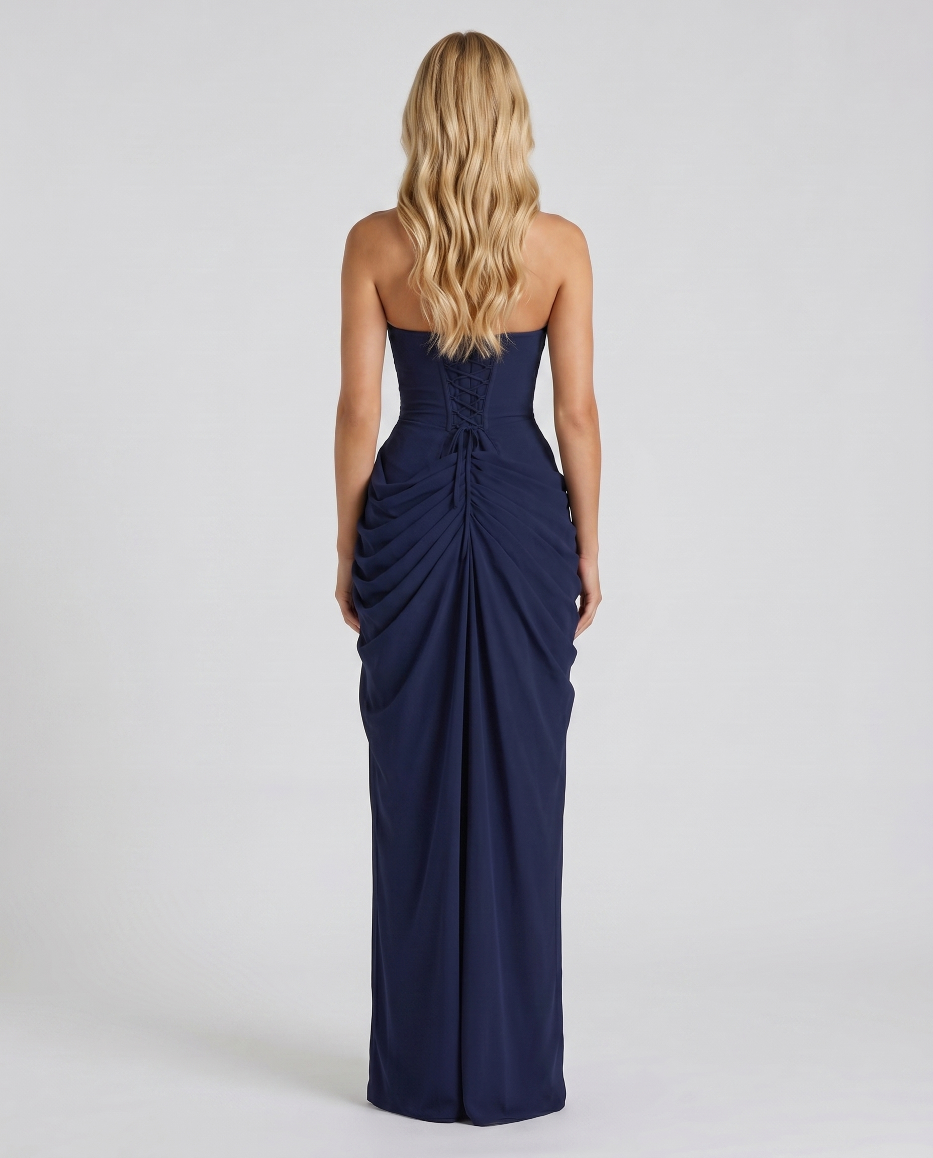 Cyrana Ruched Maxi Dress - Navy