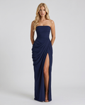 Cyrana Ruched Maxi Dress - Navy
