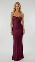 Jade Sequin Maxi Dress - Burgundy