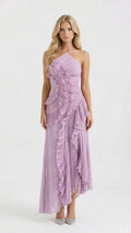 Nathalie Ruffle Maxi Dress - Lavender
