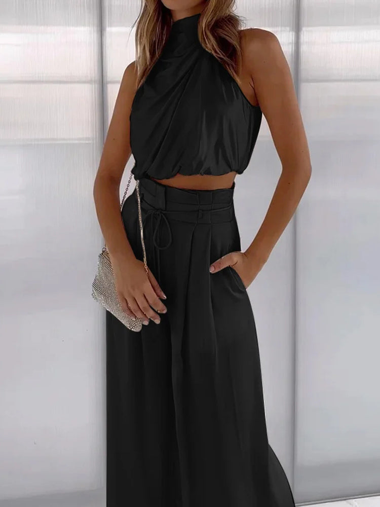 Women’s Silk Two-Piece Outfit – Elegant Co-ord Set for Summer & Casual Wear