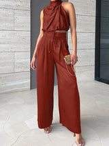 Women’s Silk Two-Piece Outfit – Elegant Co-ord Set for Summer & Casual Wear