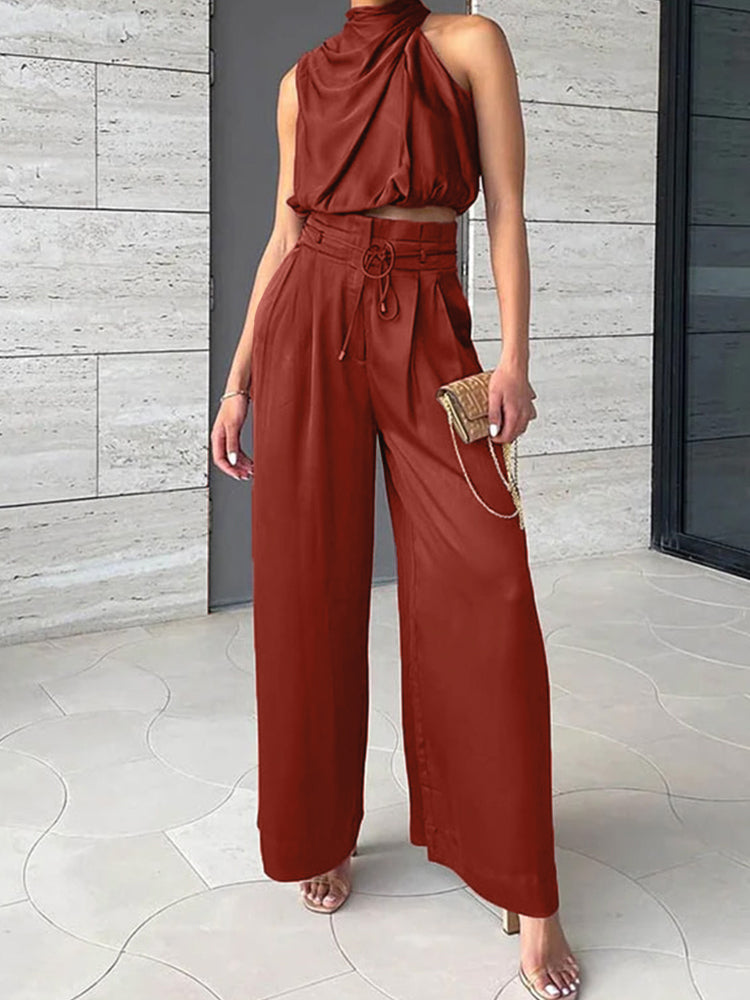 Women’s Silk Two-Piece Outfit – Elegant Co-ord Set for Summer & Casual Wear