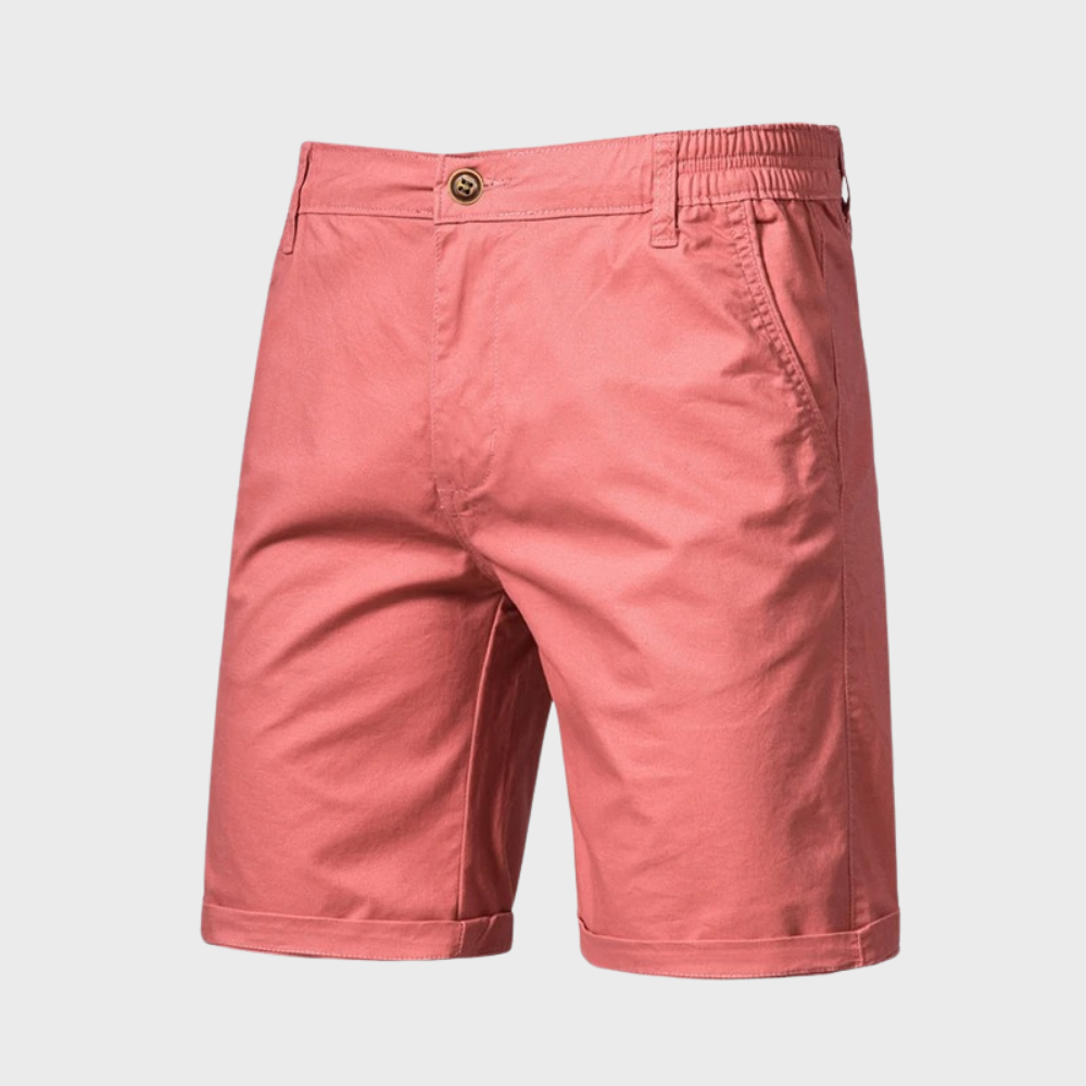 Pink shorts on a light gray background