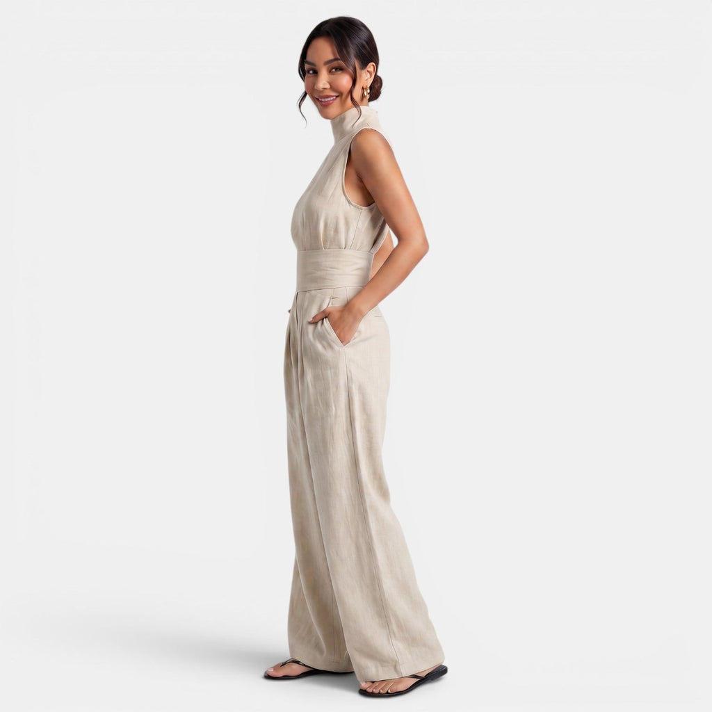 Women's Cotton Linen Sleeveless Set