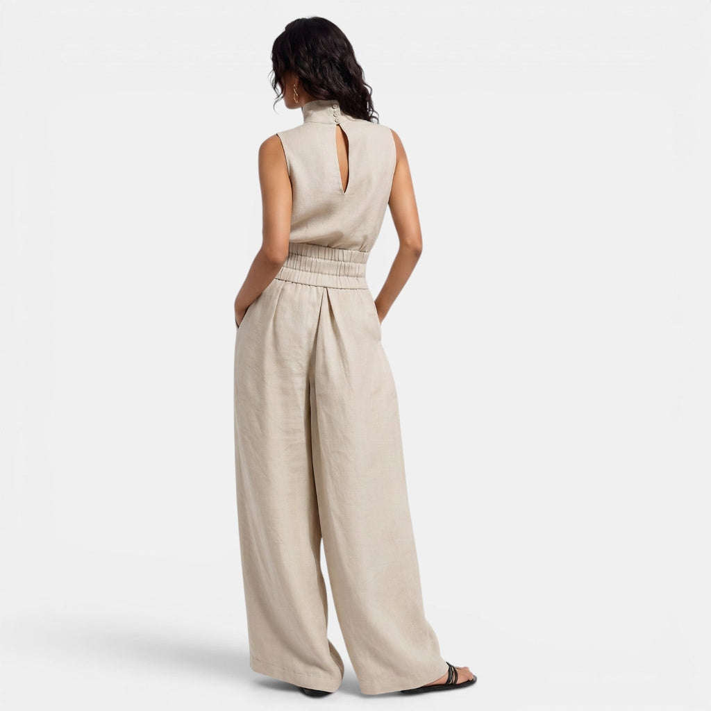 Women's Cotton Linen Sleeveless Set