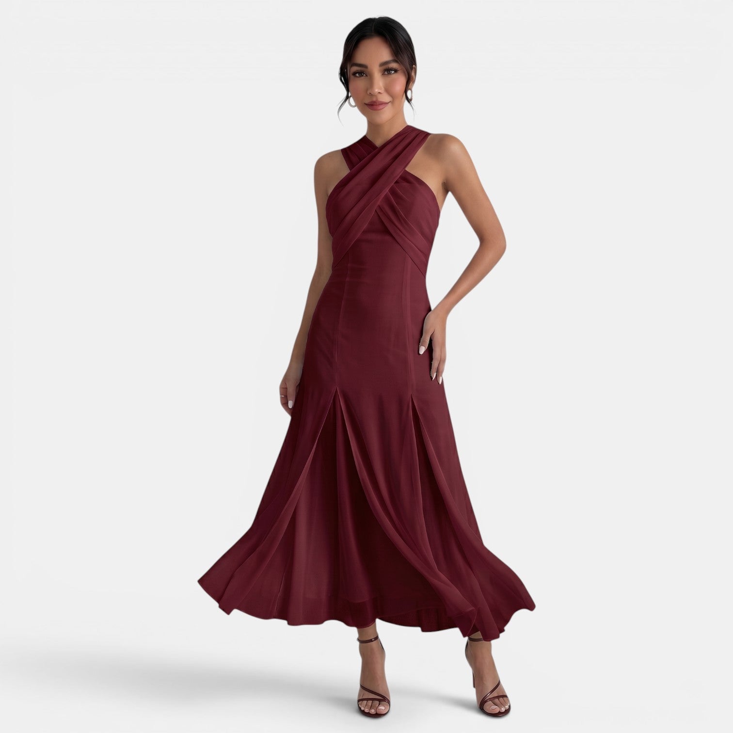 Long Chiffon Wedding Guest Dress