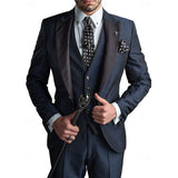 Men’s 3 Piece Linen Suit Set – Smart Blazer, Waistcoat & Trousers for Weddings, Parties & Formal Events