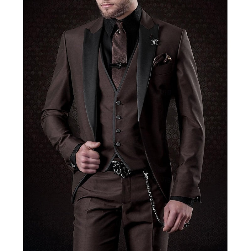Men’s 3 Piece Linen Suit Set – Smart Blazer, Waistcoat & Trousers for Weddings, Parties & Formal Events