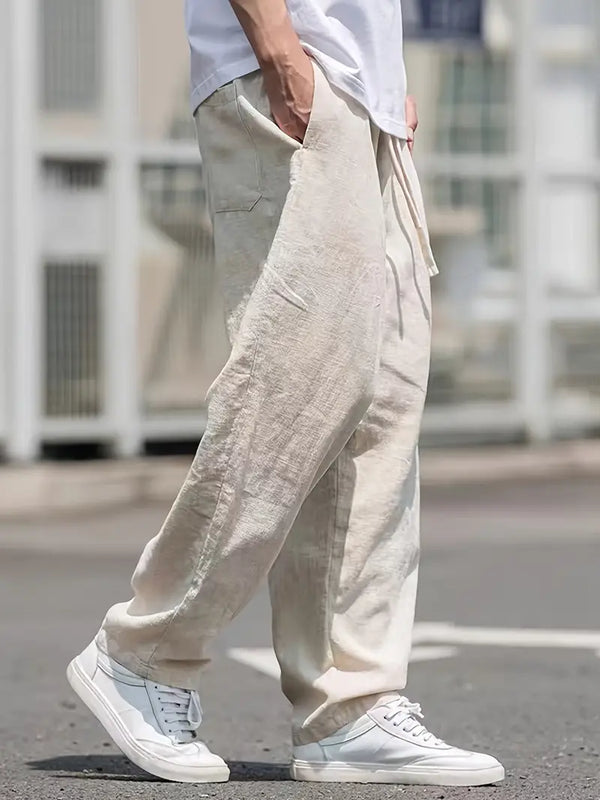 Men's Baggy Linen Trousers – Relaxed Fit, Breathable & Stylish