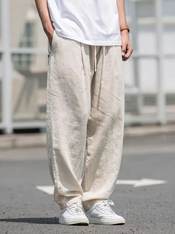 Men's Baggy Linen Trousers – Relaxed Fit, Breathable & Stylish