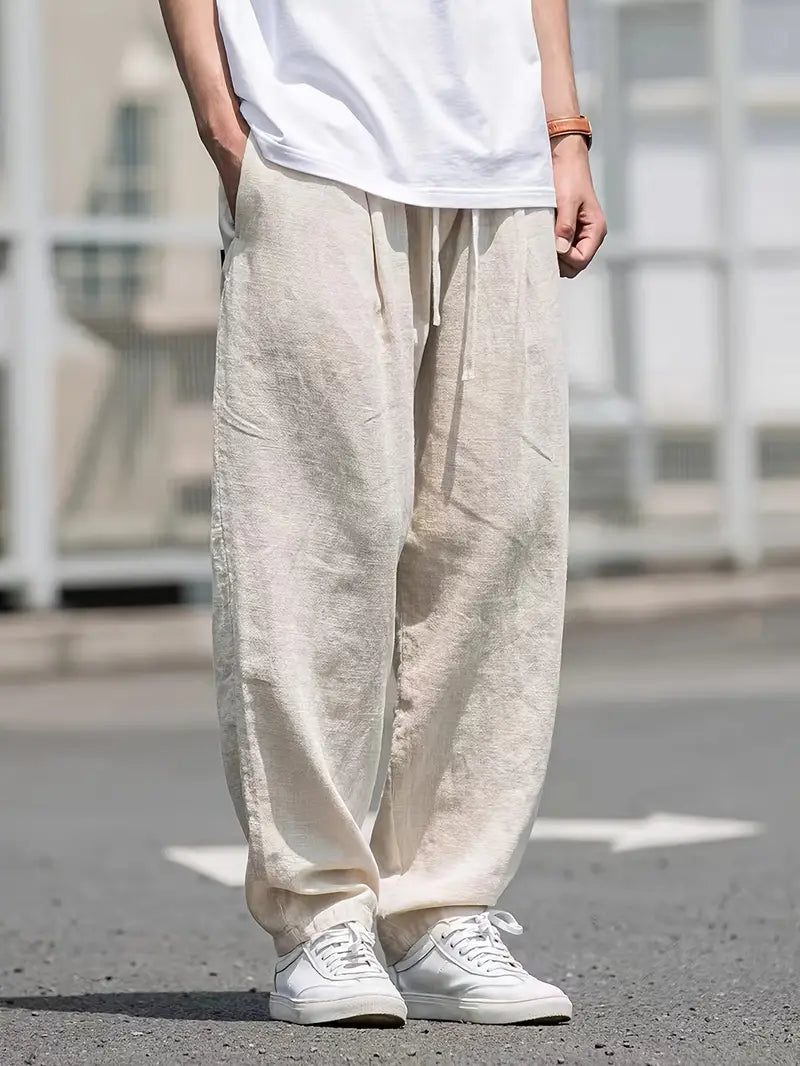 Men's Baggy Linen Trousers – Relaxed Fit, Breathable & Stylish