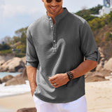 Men's Collarless Shirt | Lightweight, Breathable & Relaxed Fit Cotton