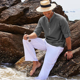 Men's Collarless Shirt | Lightweight, Breathable & Relaxed Fit Cotton