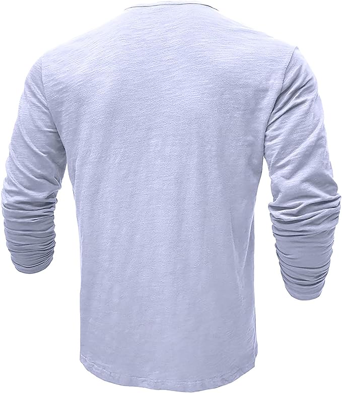 Maglia Henley da Uomo in Cotone – Top a Maniche Lunghe Confortevole per Look Casual ed Eleganti