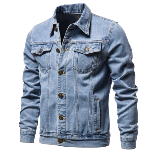 Men’s Denim Jean Jacket – Classic Trucker Style with Adjustable Fit