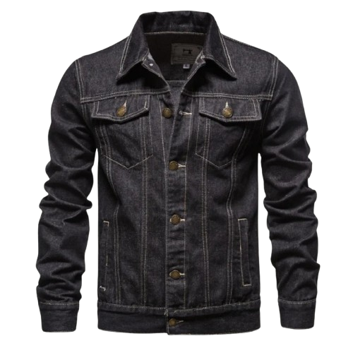 Men’s Denim Jean Jacket – Classic Trucker Style with Adjustable Fit