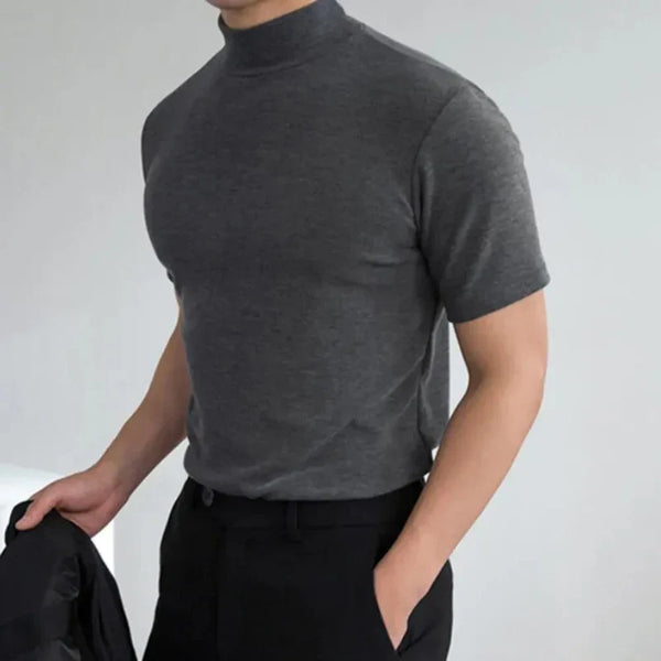 Men's High Neck T-Shirt - Timeless Elegance & Versatile Style