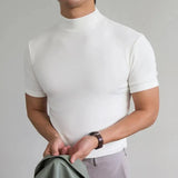 Men's High Neck T-Shirt - Timeless Elegance & Versatile Style
