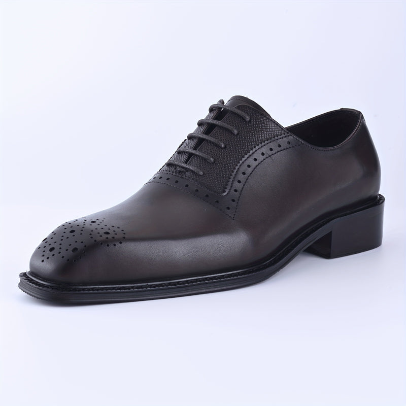Men’s Leather Oxford Shoes | Smart Square Toe Fit | Business & Everyday Wear